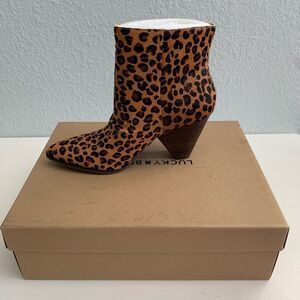 Lucky Brand Munise Leopard Booties Size 7.5 NWT